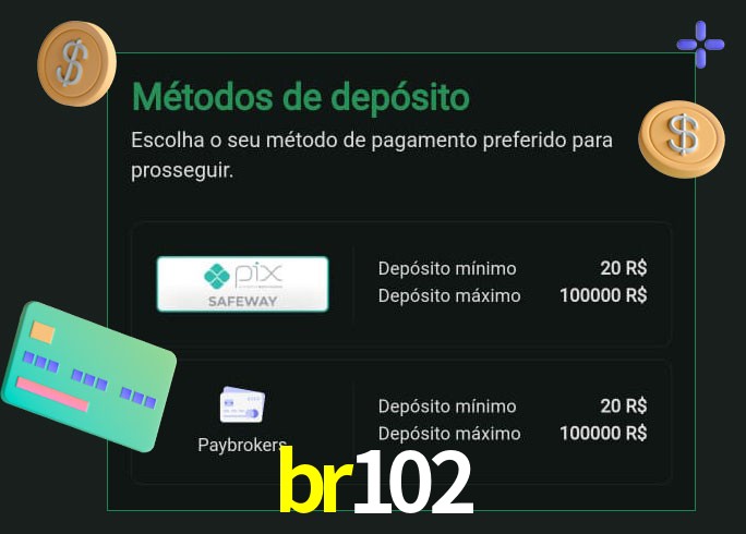 O cassino br102 oferece uma grande variedade de métodos de pagamento